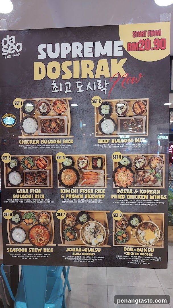 Supreme Dosirak Menu