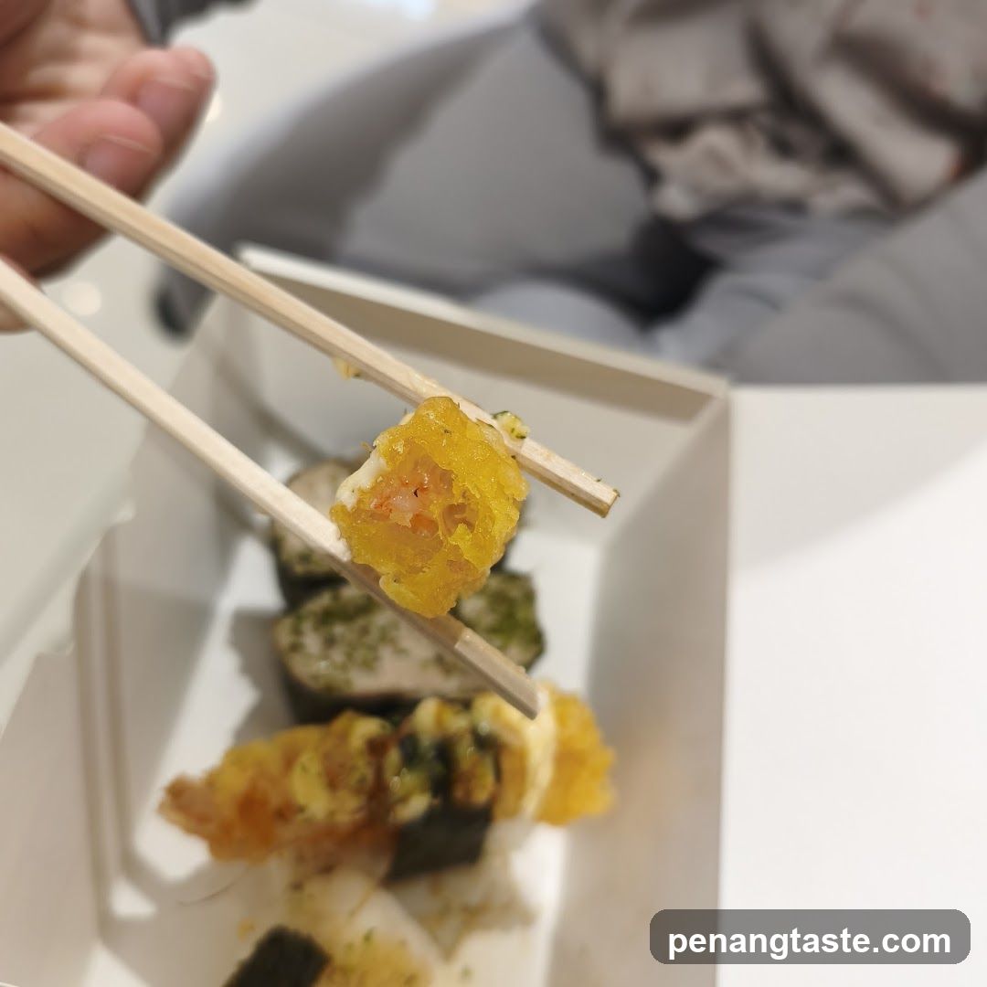 Food being held with chopsticks