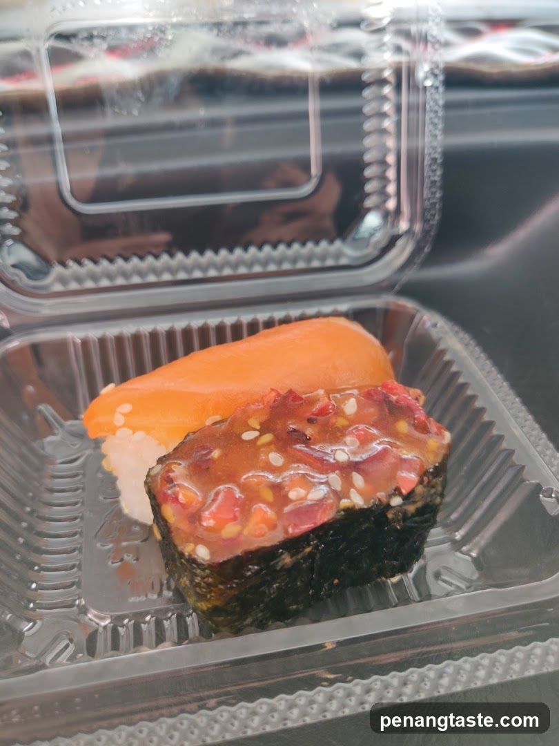 Sushi in plastic container