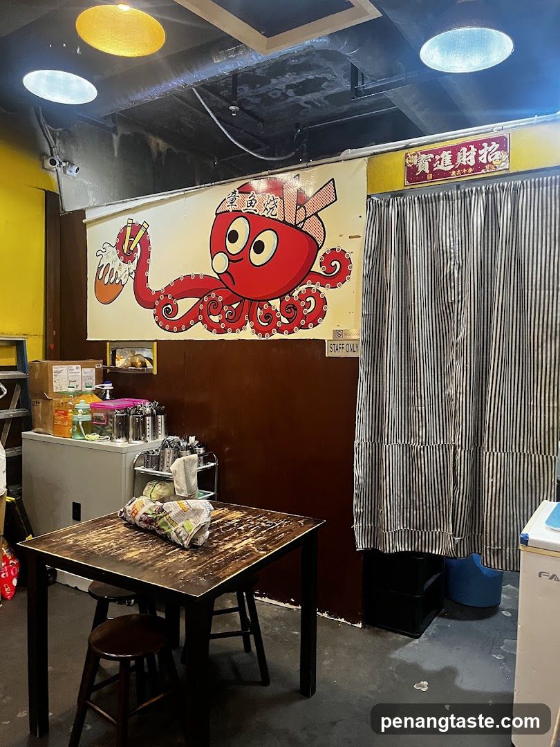 Interior of a small eatery