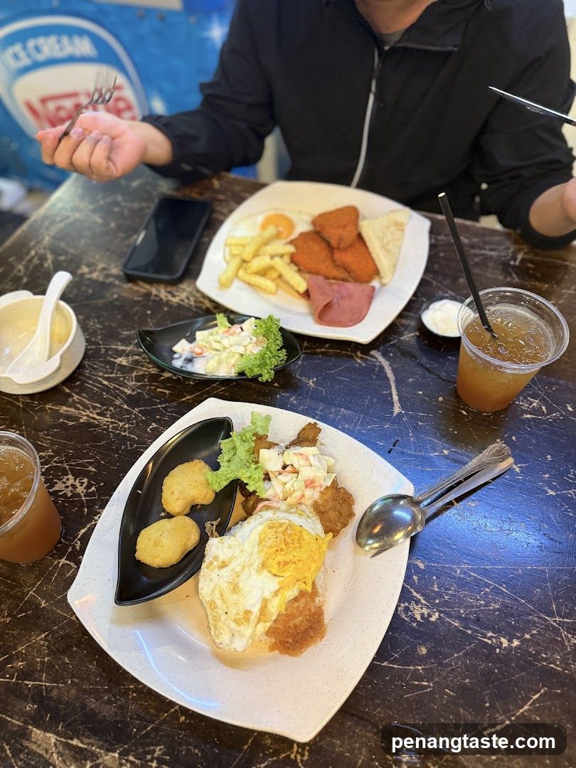 Dining Table with Food and Drinks