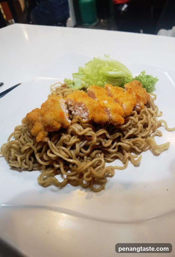 Noodles with Fried Chicken Breast