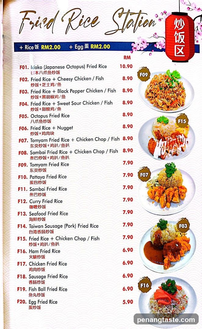 Fried Rice Station Menu