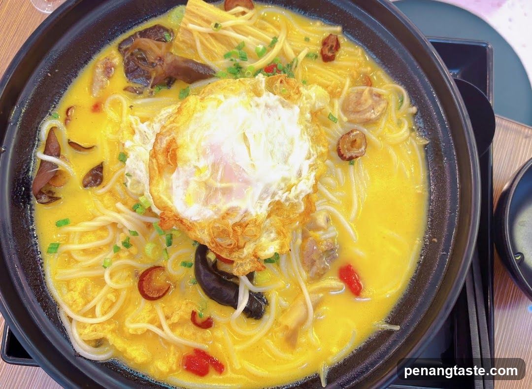 Noodle Dish in Black Pot