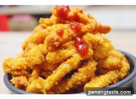Crispy Fried Food with Ketchup