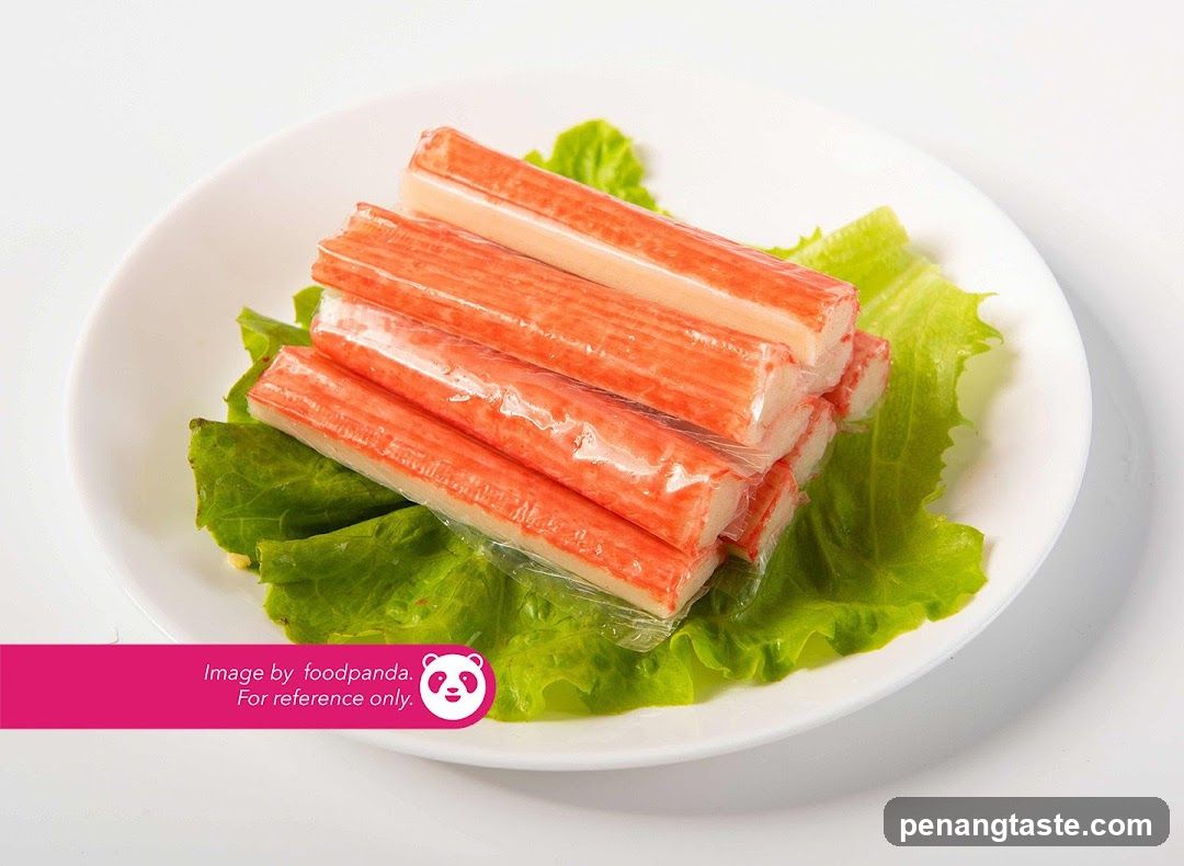 Crab sticks on lettuce
