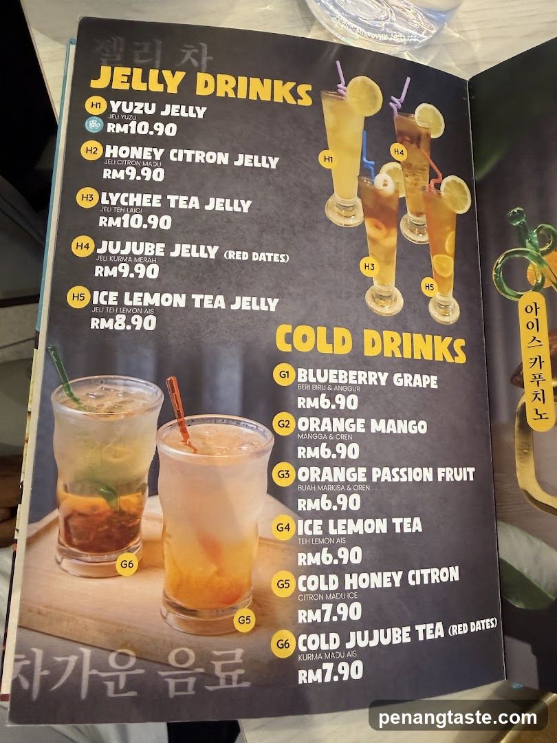 Jelly Drinks and Cold Drinks Menu