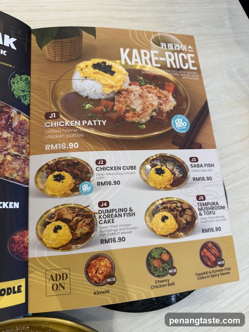 Kare-Rice Menu Section