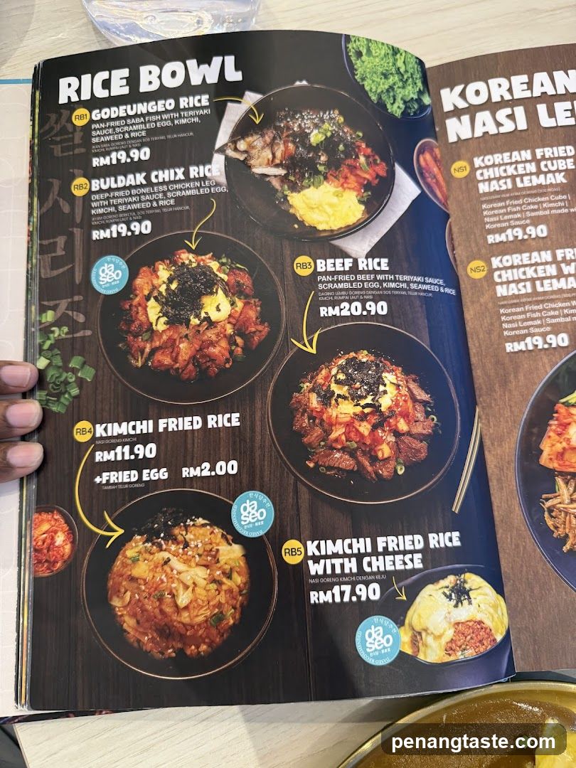 Rice Bowl Menu Section