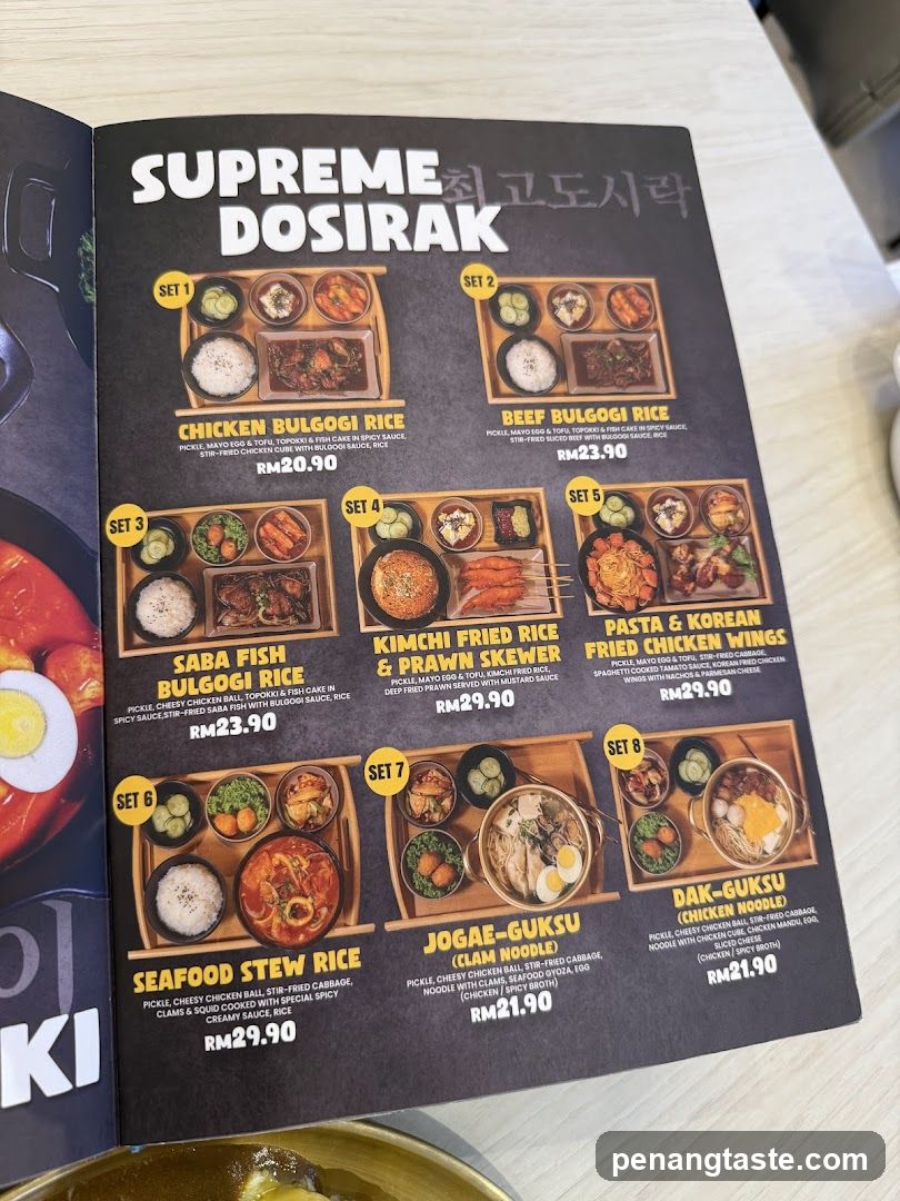 Supreme Dosirak Menu