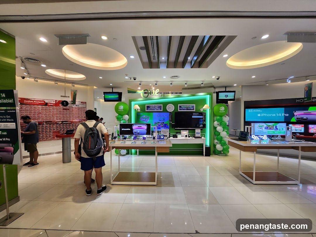 Interior of electronics store