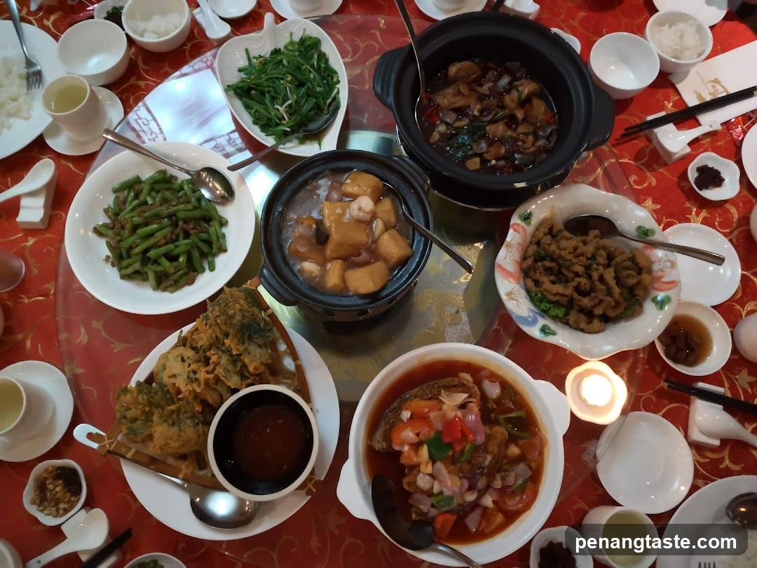 Dining Table with Chinese Cuisine