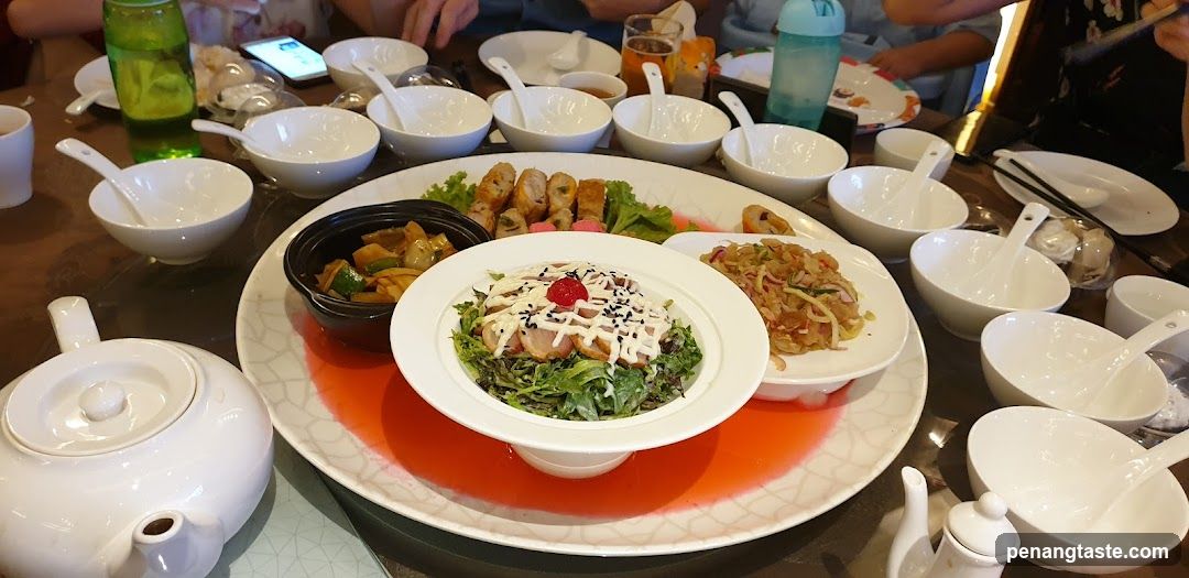 Dining Table with Food and Utensils