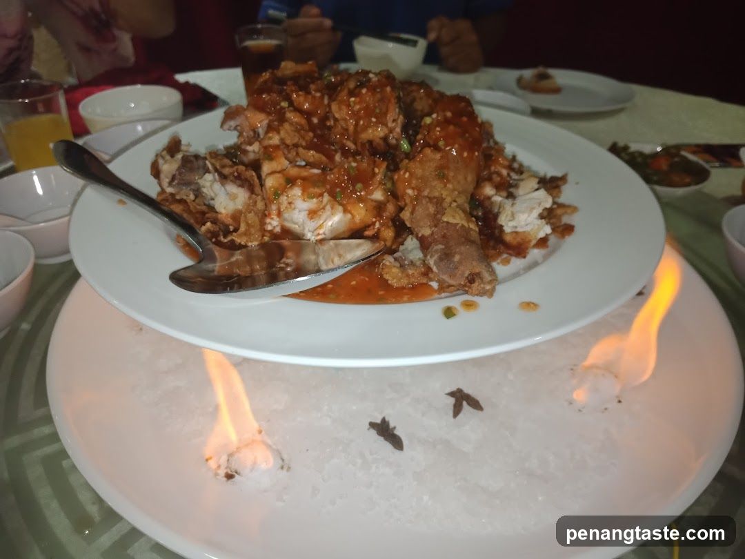 Dining Table with Flame-Infused Dish