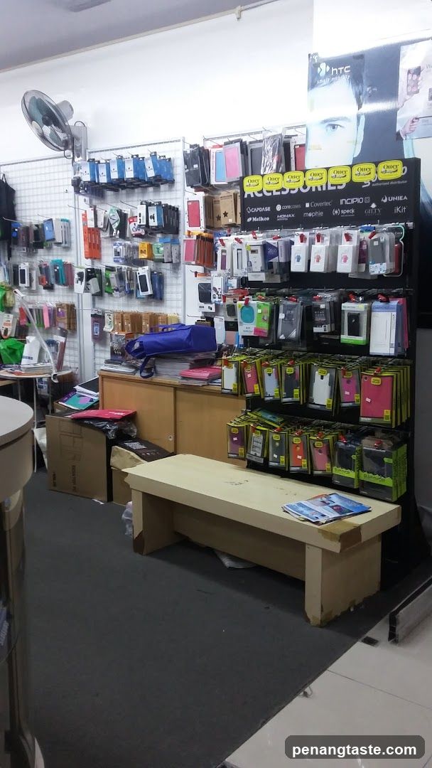 Interior of electronics accessories store