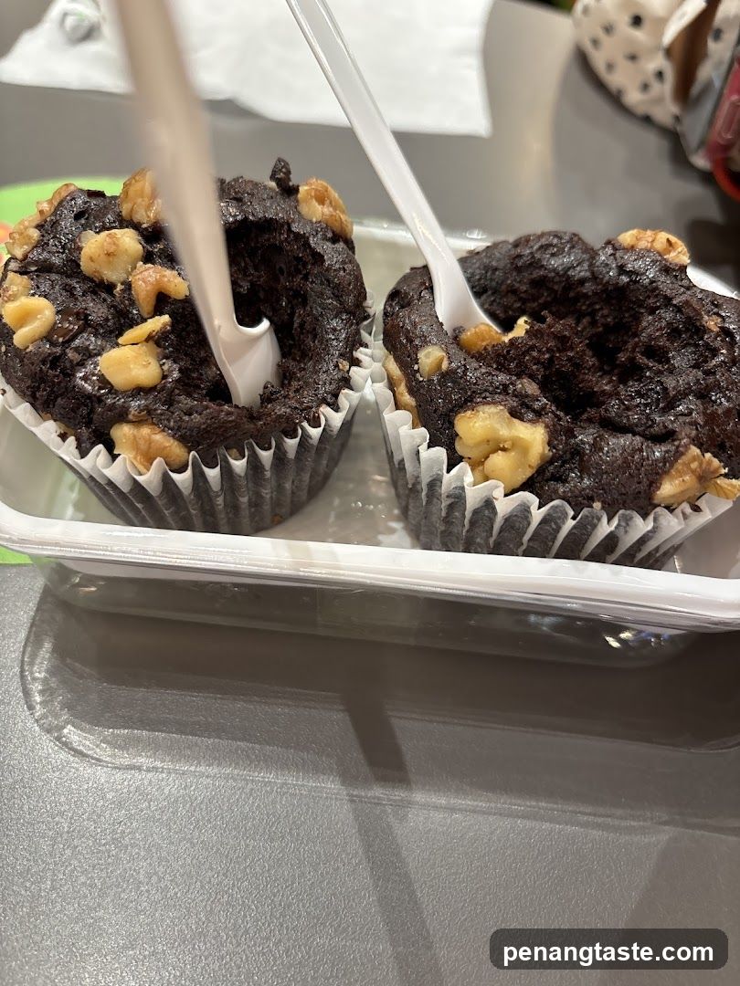 Chocolate muffins with walnuts