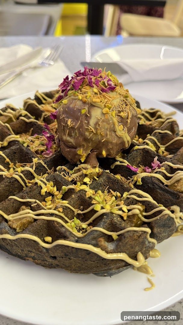 Waffle with Ice Cream Topping