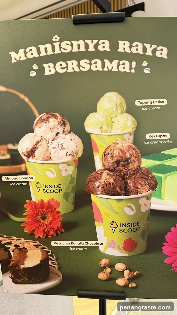 Inside Scoop Ice Cream Menu Display
