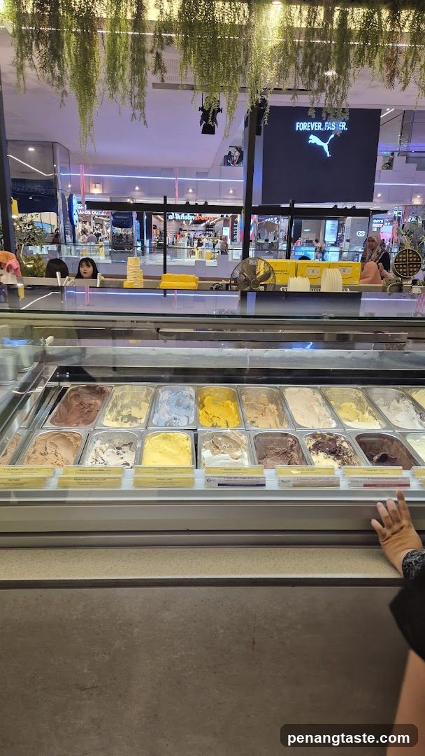 Ice Cream Display in Shopping Mall