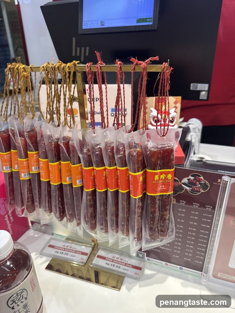 Sausage Display at Retail Counter