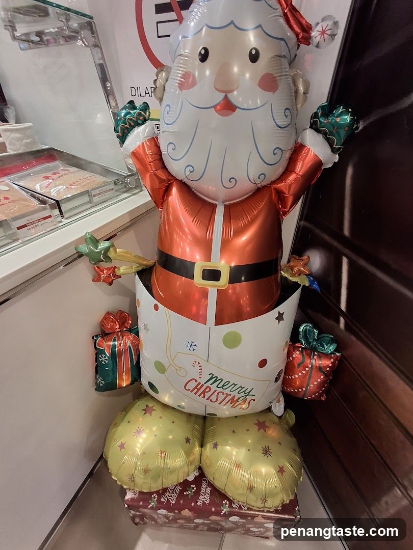 Christmas-themed balloon display