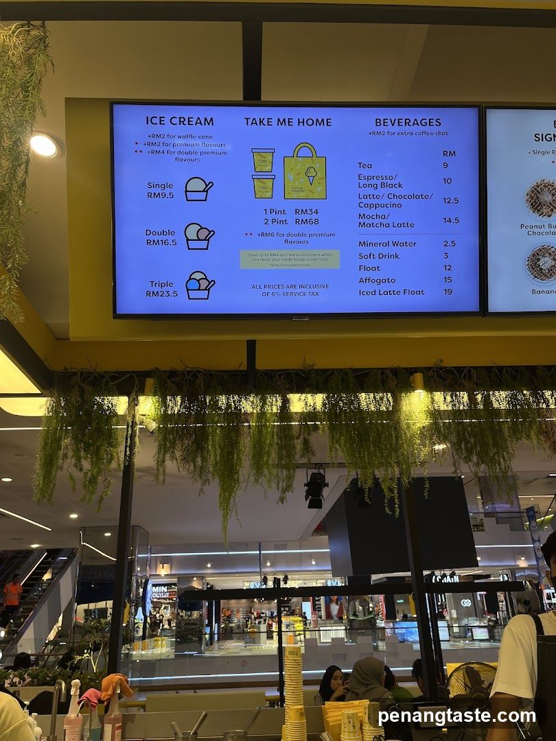 Ice Cream and Beverage Menu