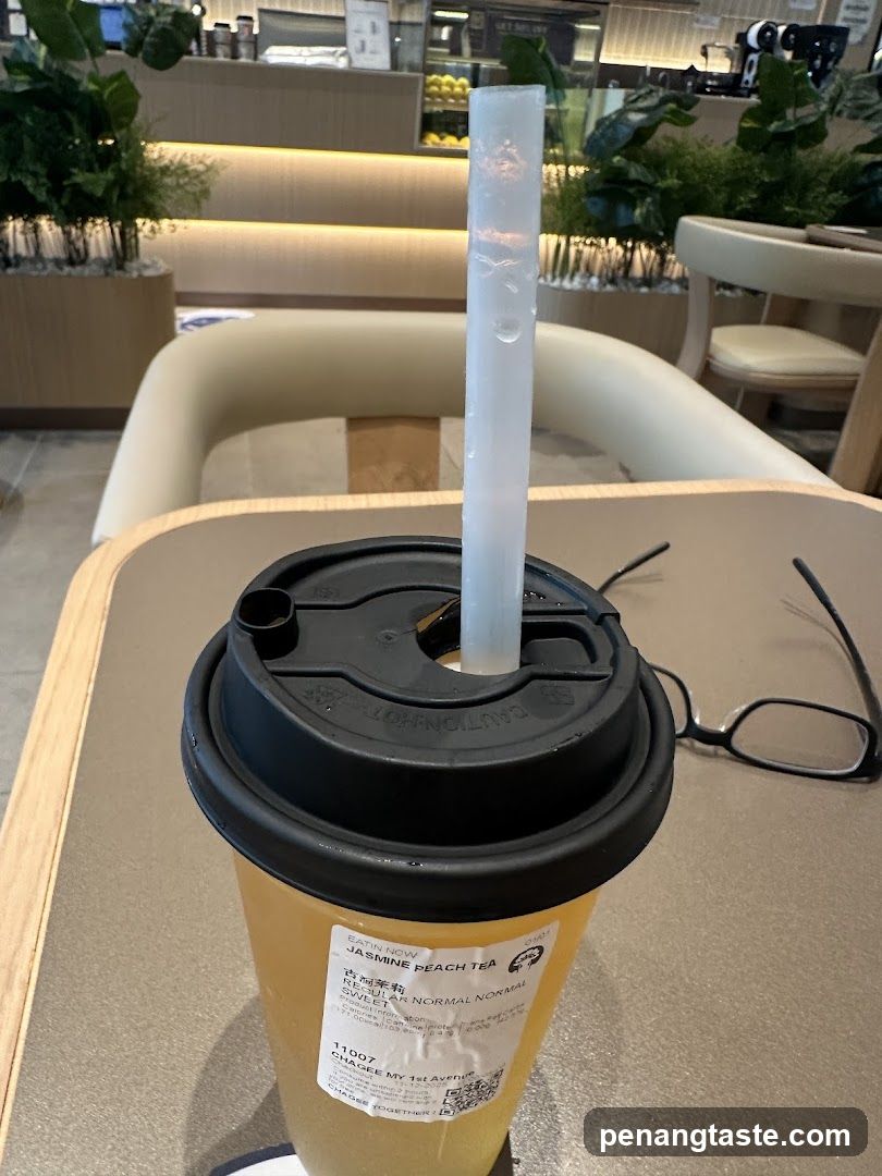 Beverage in café interior