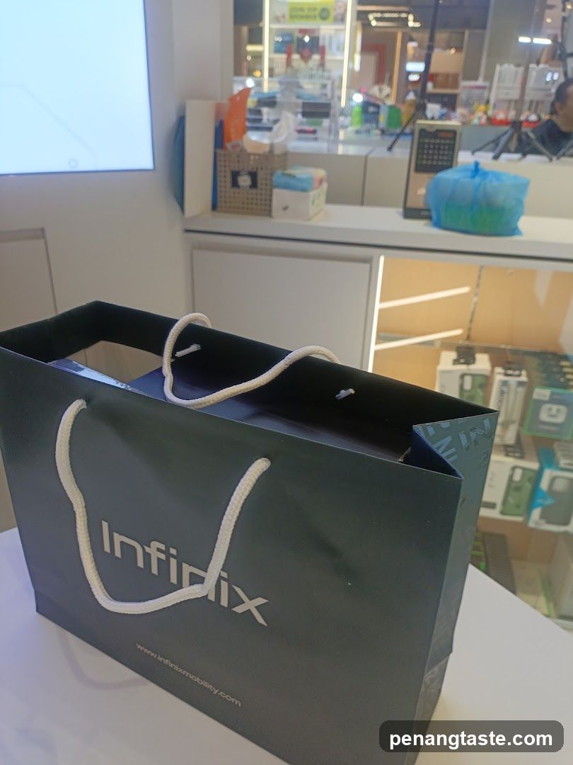 Infinix Shopping Bag in Store Interior