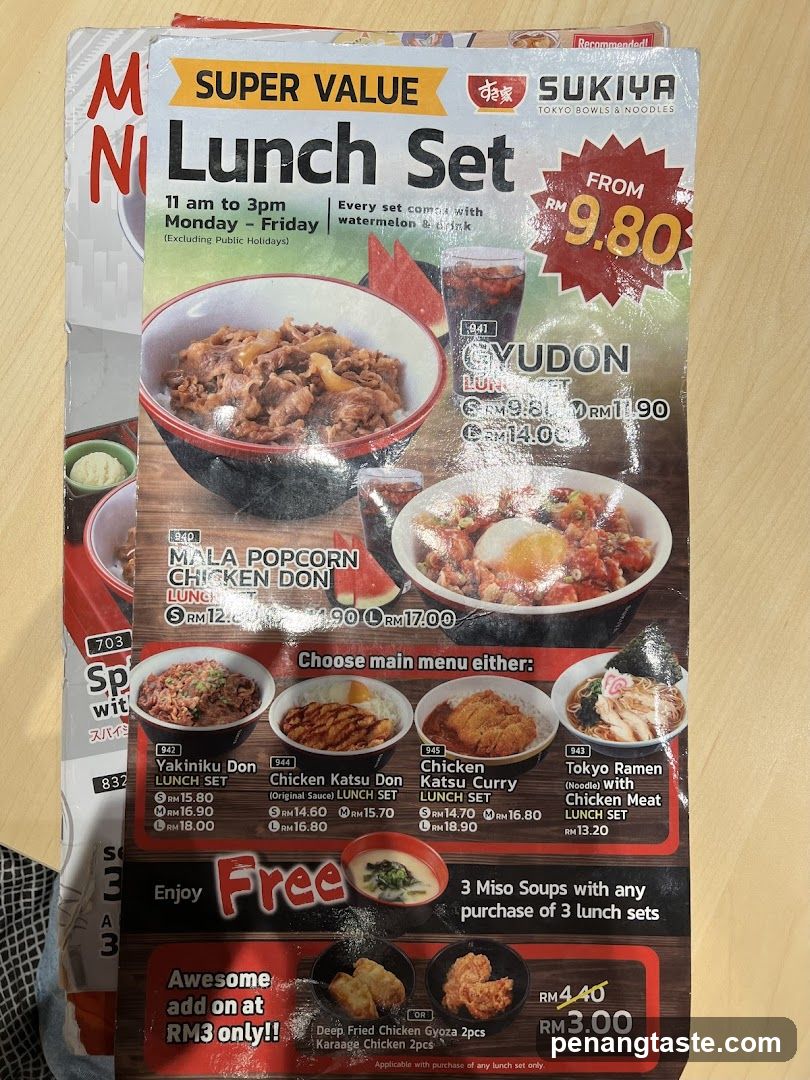 SukiyA Lunch Set Menu Flyer