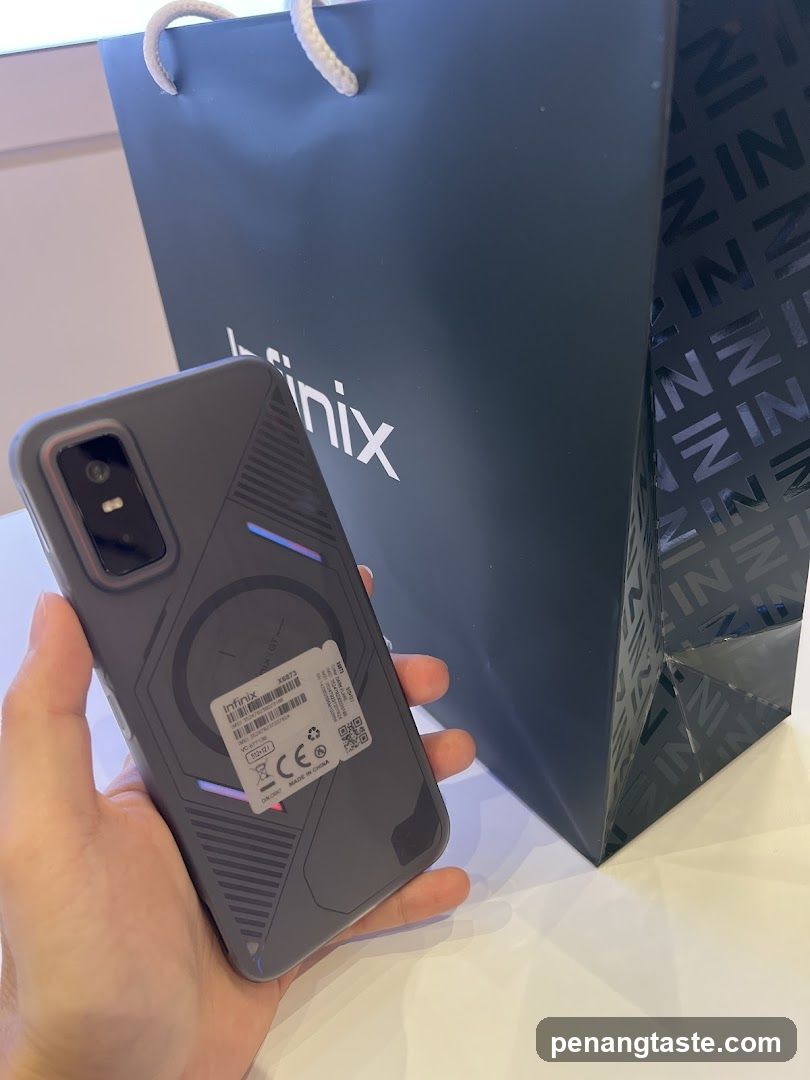 Infinix Phone and Bag