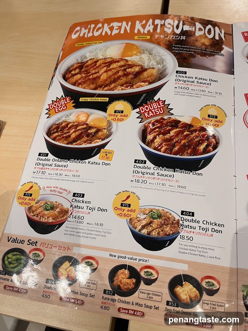 Chicken Katsu Don Menu