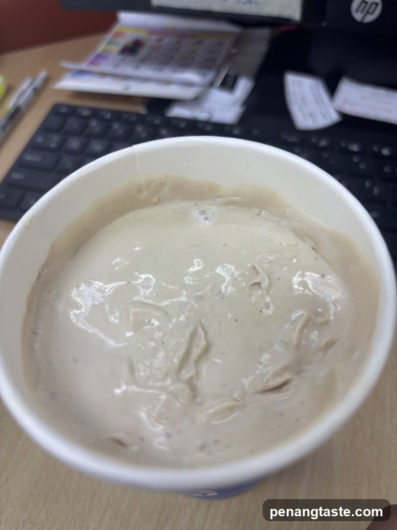 Food in a cup on desk