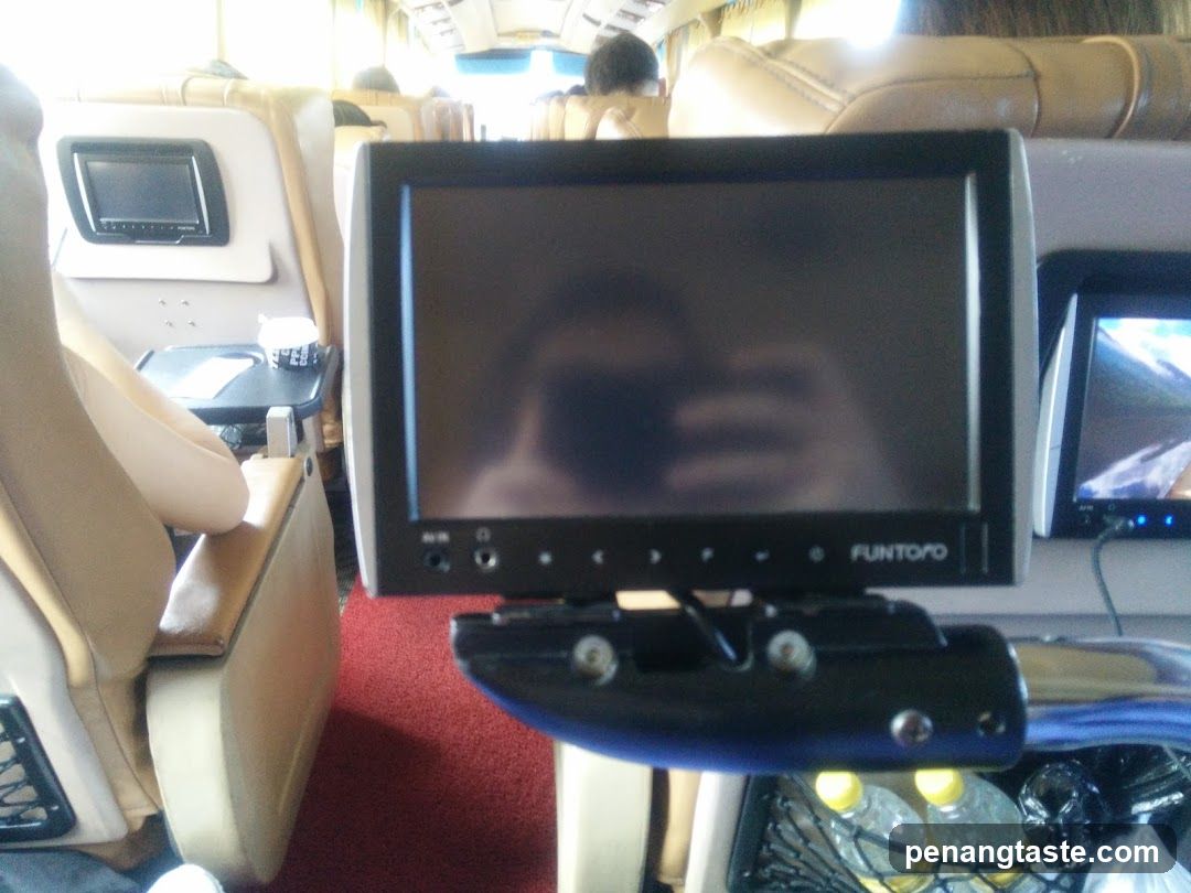 Bus Interior with Entertainment Screens