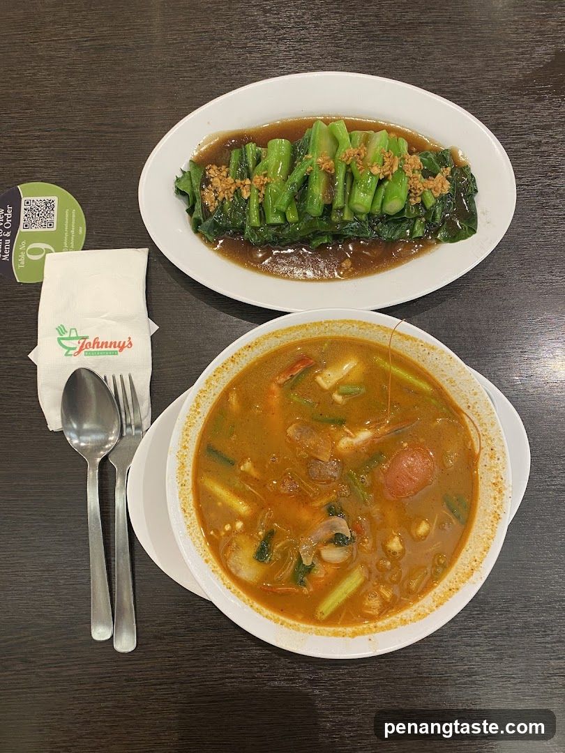 Dining Table with Curry and Greens