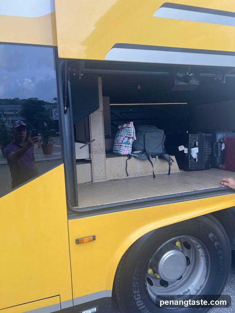 Bus Storage Compartment with Luggage and Bags