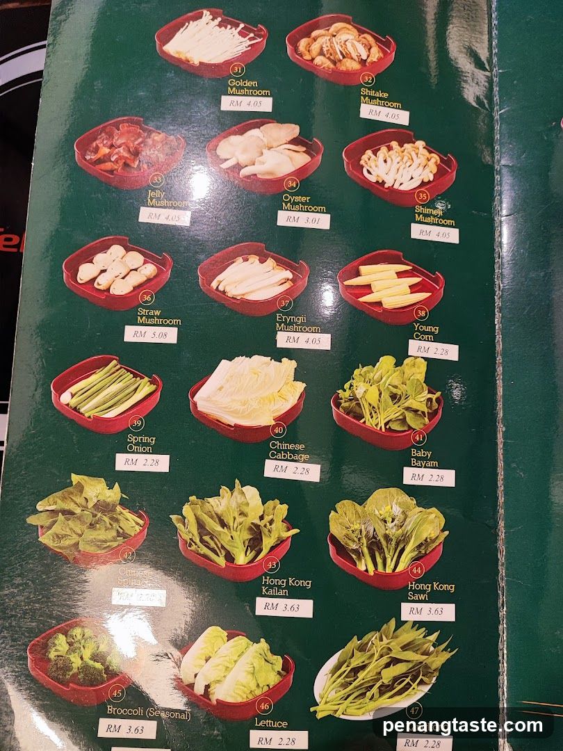 Mushroom and Vegetable Menu Board