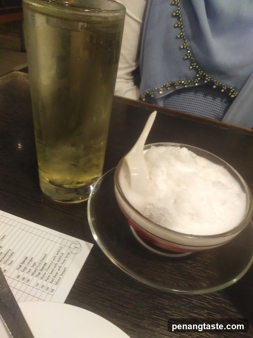Bowl of shaved ice with drink