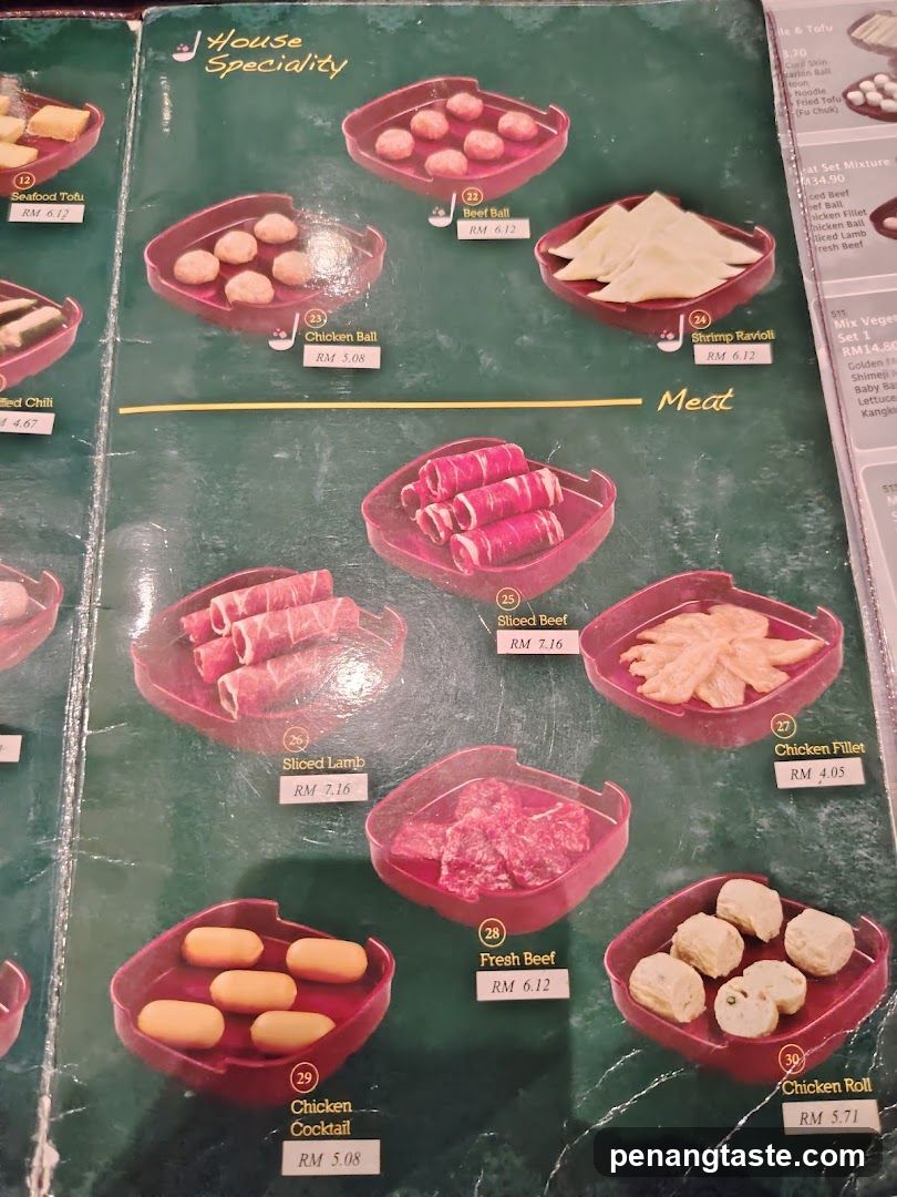 House Speciality & Meat Menu