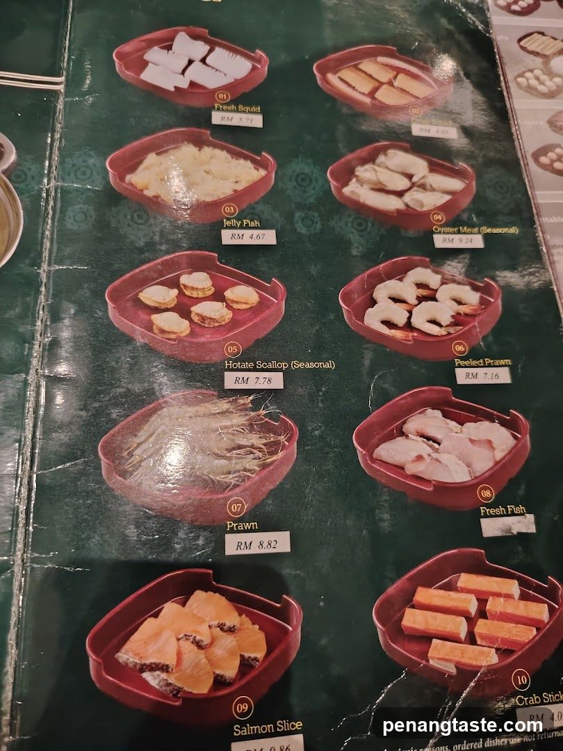 Seafood Menu Page