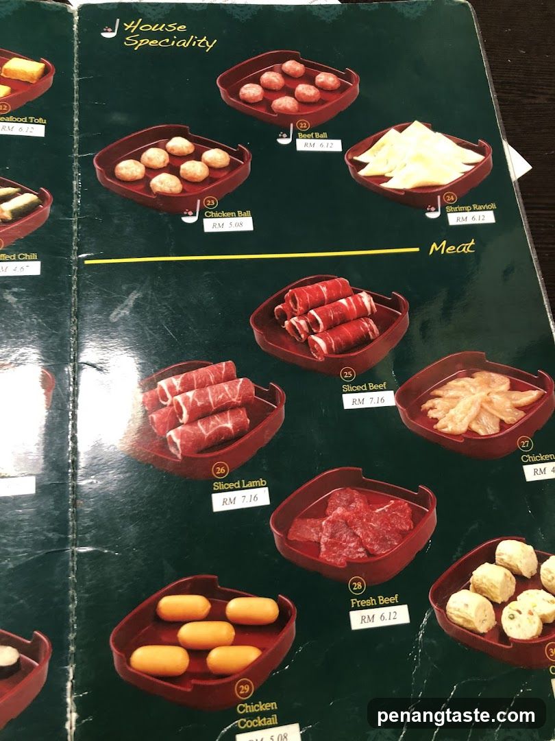 House Speciality & Meat Menu Page