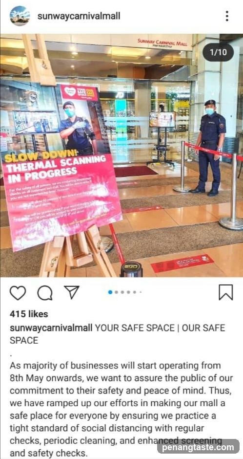 Sunway Carnival Mall Safety Notice