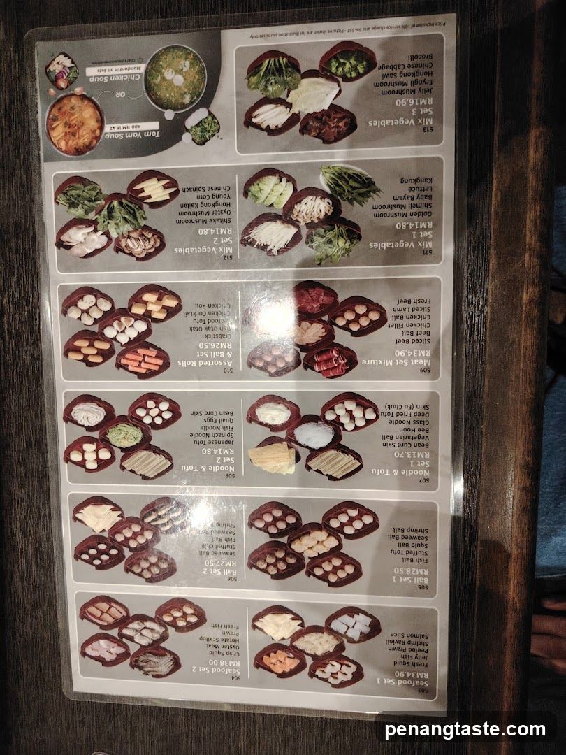 Hot Pot Menu