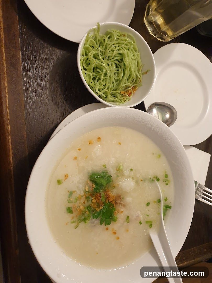 Congee and Green Noodles