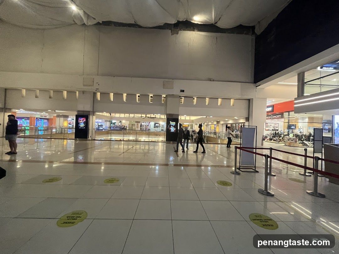Shopping Mall Interior with Social Distancing Markers