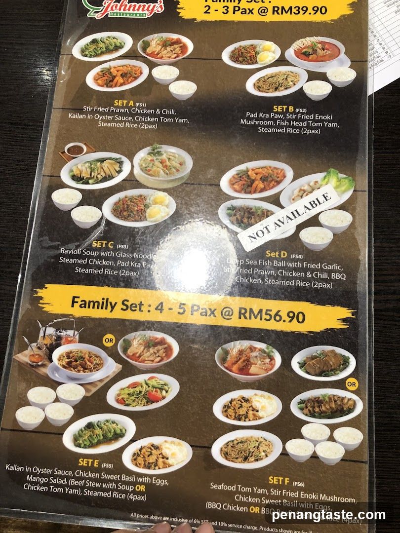 Johnny's Restaurant Menu