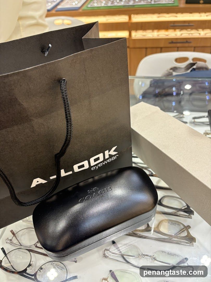 Eyewear Store Interior with Shopping Bag and Case