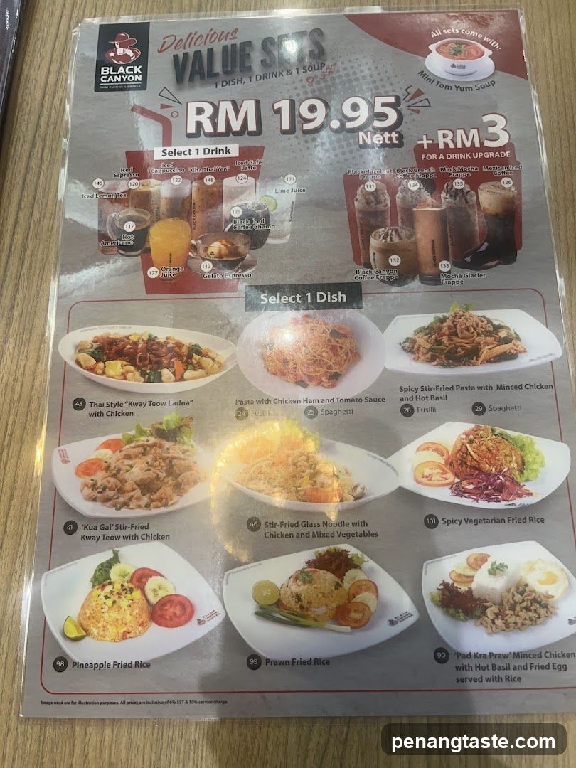 Black Canyon Value Sets Menu