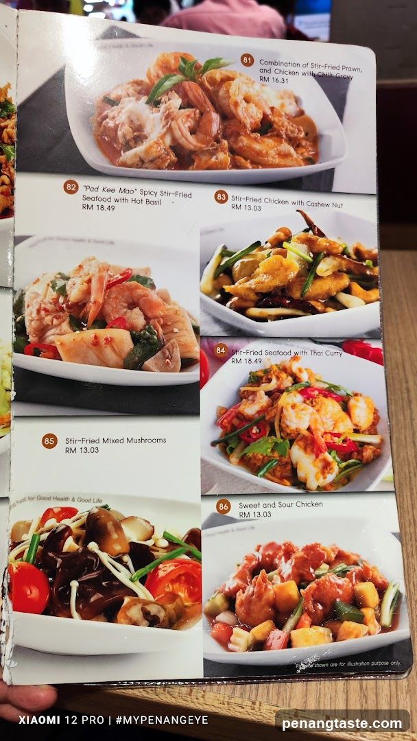 Thai Cuisine Menu Page