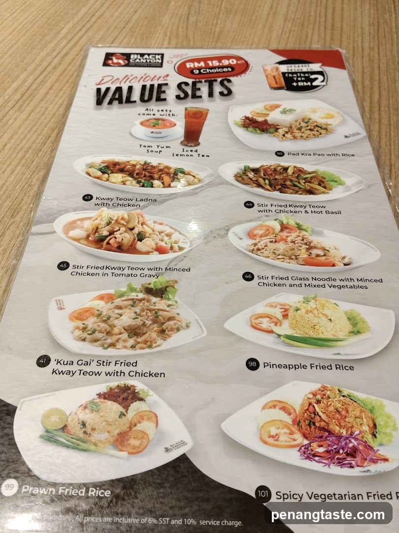 Black Canton Restaurant Value Sets Menu