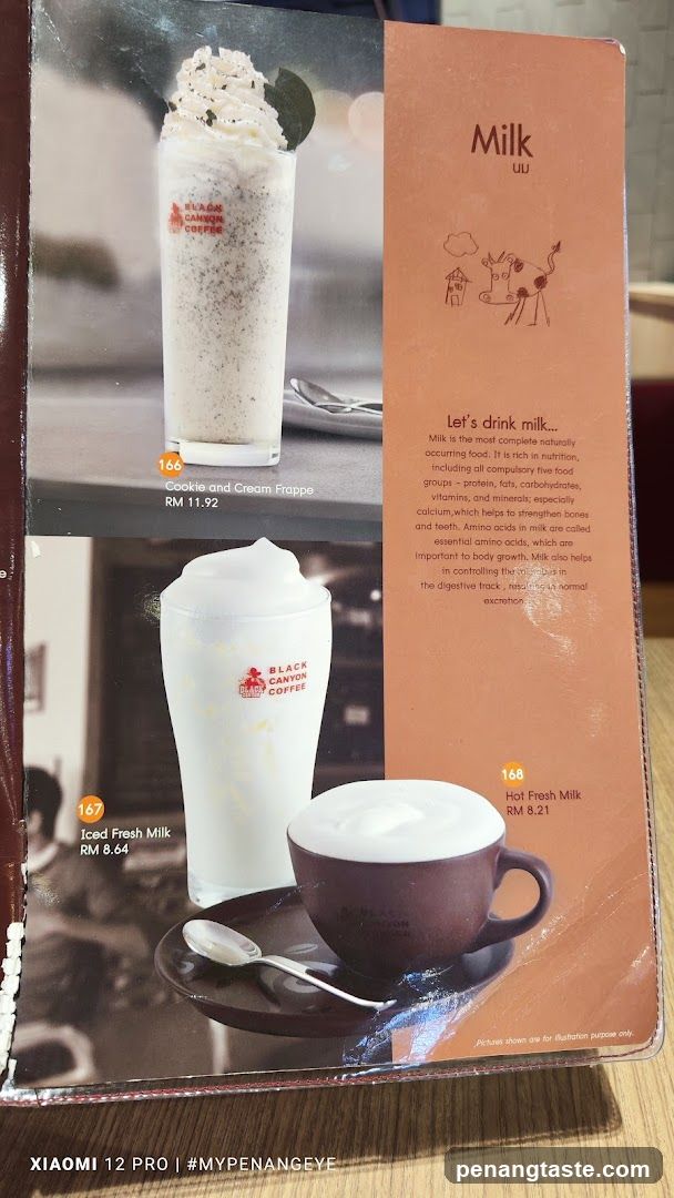 Black Canyon Coffee Menu Page